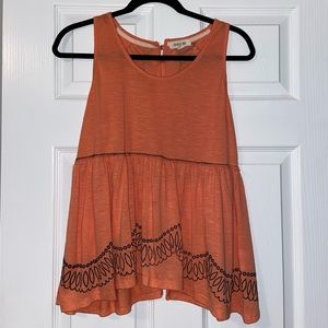 Cute lace orange tank with pretty back